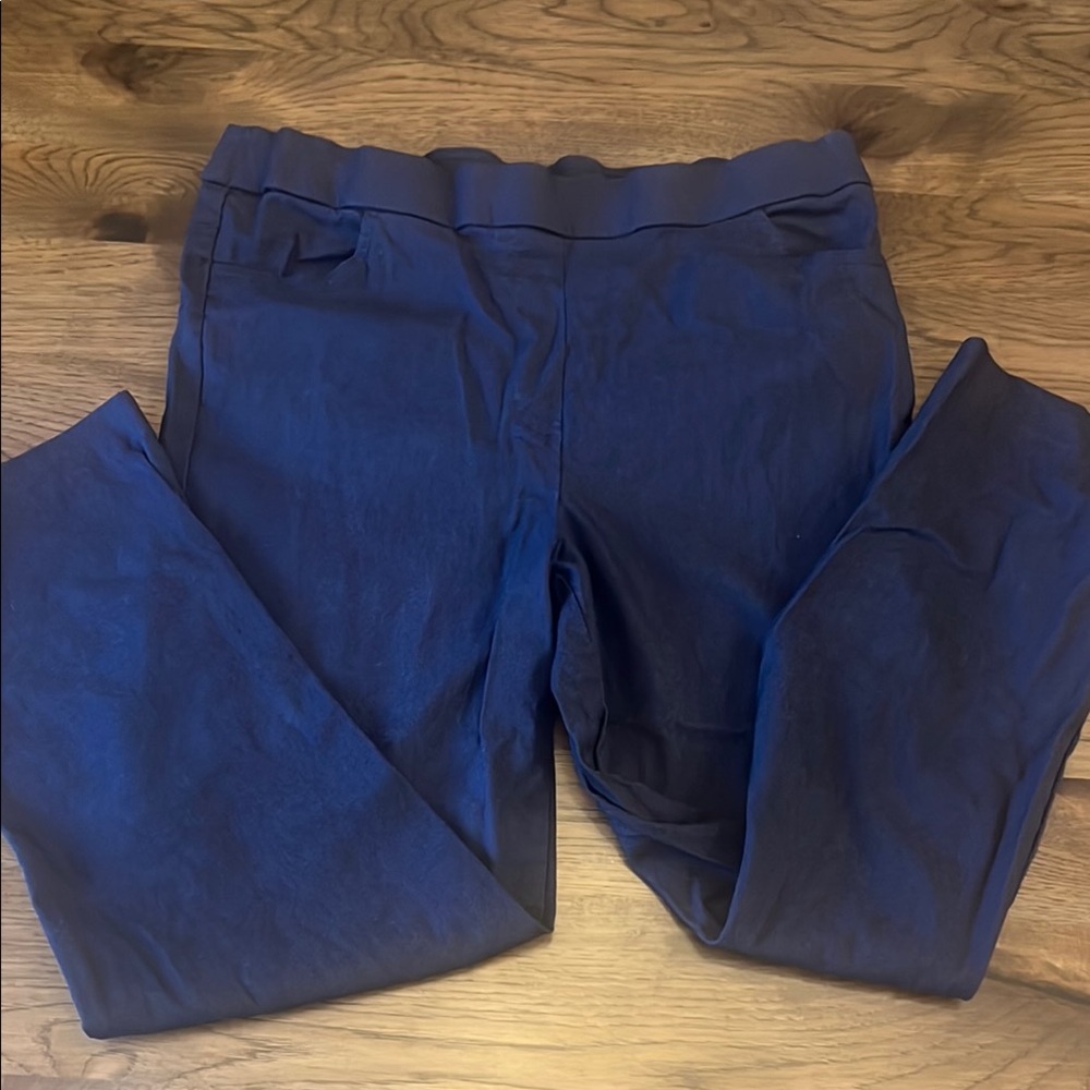 Alfred Dunner Stretch Navy Cropped Pants Size 12P